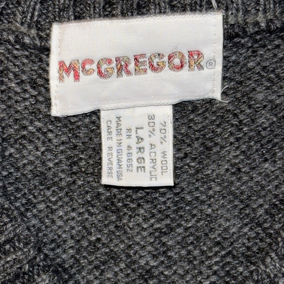 McGregor Wool Blend Argyle Sweater Vest SZ Large - Picture 3 of 6